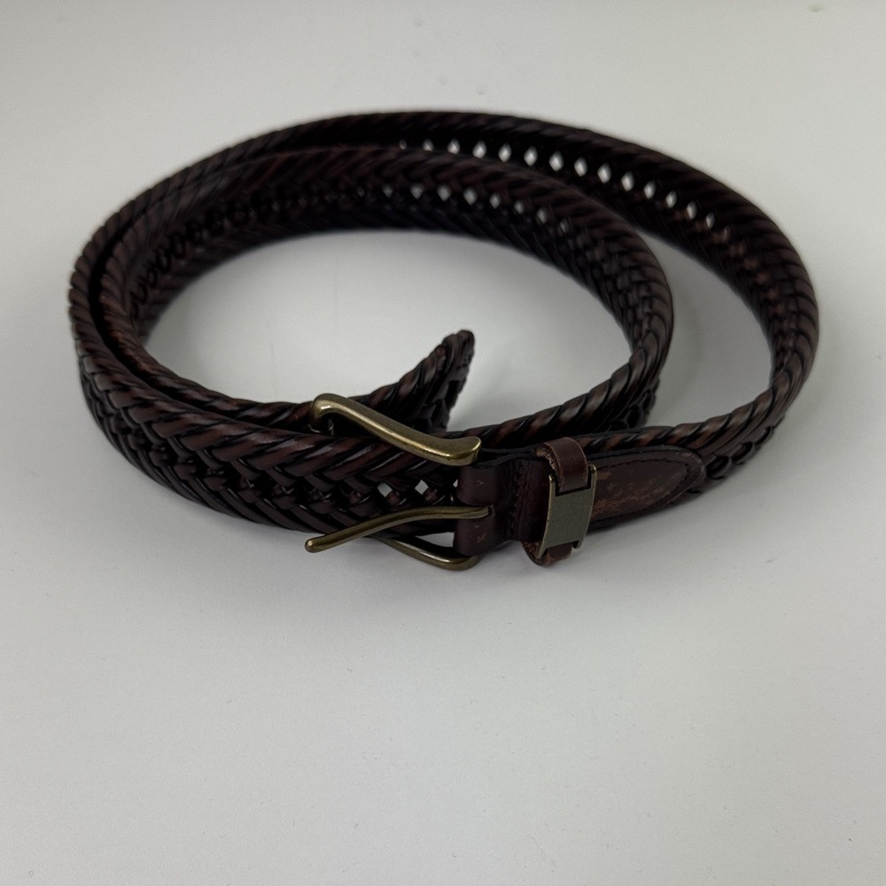 Men's Bonded Braided Leather Belt - Brown